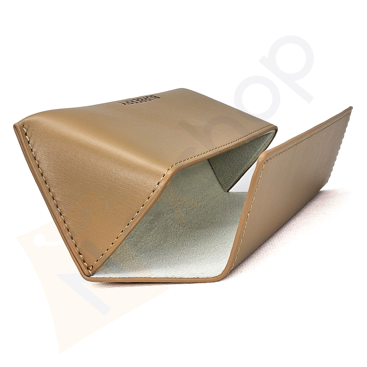 Camel Brown Leather Case w/ Cloth & GiftBox for Burberry